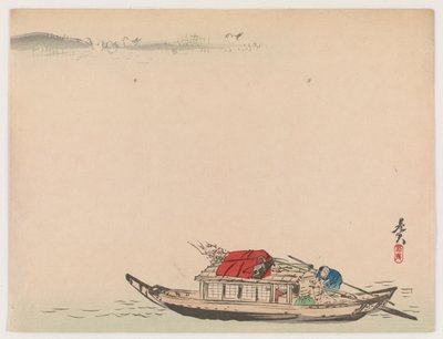 A River Boat by Shibata Zeshin